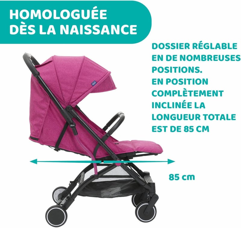 Chicco Trolleyme Stroller 0m-3y, Aurora Pink - Image 5
